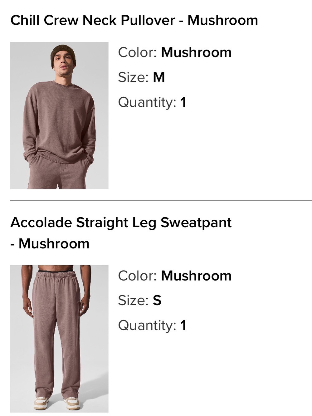Alo Yoga Crew Neck Pullover & Accolade Straight Leg Sweatpant Set - Mushroom